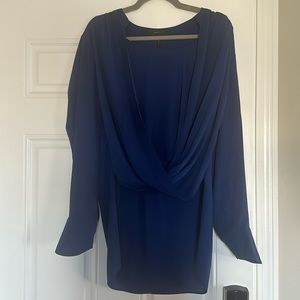 BCBGMAXAZRIA Jaclyn Drape front blouse size L gently worn
